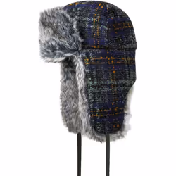 Kangol K0102FA, Hat, Trapper hat, Dark FlanneL, Autumn/Winter, Faux fur, Wool, Wool-Viscose Blend