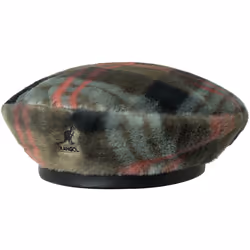 Kangol K4369, Beret, Taupe Plaid, Autumn/Winter, CHN, Faux fur, 98% Polyester, 2% Polyurethane; Lining: 100% Polyester