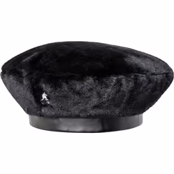 Kangol K4369, Beret, Solid Black, Autumn/Winter, CHN, Faux fur, 98% Polyester, 2% Polyurethane; Lining: 100% Polyester
