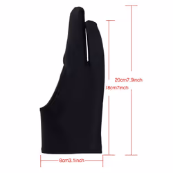 Tablet Drawing Glove Artist Glove for Light Box, Graphic Tablet, Pen Display and iPad Pro Pencil (Black)