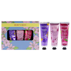 Hand Cream Trio by Burts Bees for Unisex - 3 Pc 1oz Lavender and Honey Hand Cream With Shea Butter, 1oz Wild Rose and Berry Hand Cream Shea Butter