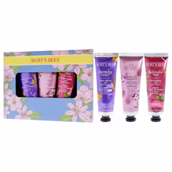 Hand Cream Trio by Burts Bees for Unisex - 3 Pc 1oz Lavender and Honey Hand Cream With Shea Butter, 1oz Wild Rose and Berry Hand Cream Shea Butter