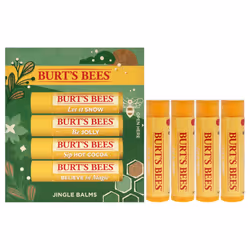 Burts Bees Jingle Balms 2023 by Burts Bees for Unisex - 4 Pc 0.15oz Lip Balm - Let Is Now, 0.15oz Lip Balm - Be Jolly, 0.15oz ...