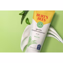 Burts Bees Sensitive Skin Bundle  Gentle Cream Facial Cleanser with Aloe and Moisturizing Face Cream with Aloe and Rice Milk  Natural Origin Skincare