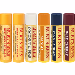 Burt's Bees 100% Natural Moisturizing Lip Balm  Multipack - Original Beeswax  Coconut & Pear  Vanilla Bean  Mango & Wild Cher ...