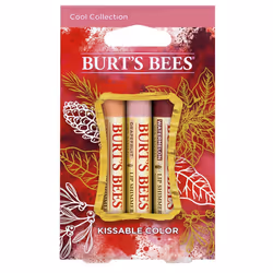 Burt's Bees Kissable Color Holiday Gift Set  3 Lip Shimmers in Gift Box - Cool Collection in Watermelon  Apricot and Grapefru ...