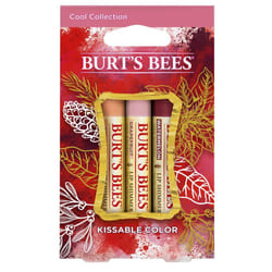 Burt's Bees Kissable Color Holiday Gift Set  3 Lip Shimmers in Gift Box - Cool Collection in Watermelon  Apricot and Grapefruit
