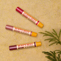 Burt's Bees Kissable Color Holiday Gift Set  3 Lip Shimmers in Gift Box  Warm Collection in Peony  Fig & Rhubarb