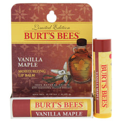 Burts Bees Vanilla Maple Moisturizing Lip Balm Blister For Unisex 0.15 oz Lip Balm
