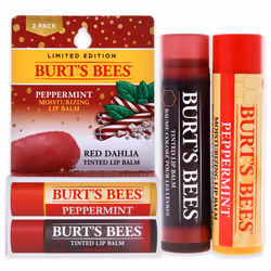 Burts Bees Burts Bees Lip Balm Kit Unisex Lip Balm Peppermint Red Dahlia Tinted 015 Ounce Pack of 2