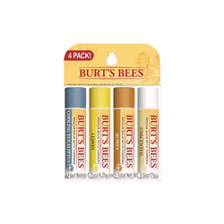 Burt's Bees 100% Natural Rescue Lip Balm, Cooling Eucalyptus, Lemon, Honey, Unscented, 4 Tubes