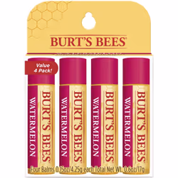 Burt's Bees 100% Natural Origin Moisturizing Lip Balm  Watermelon  4 Tubes