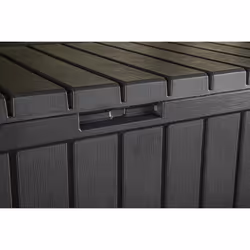 Keter Kentwood 90 Gallon Resin Deck Box-Organization and Storage for Patio Furniture Outdoor Cushions Garden Tools Graphite