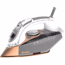 Breville  Steam Iron, 3100 W, 200G Steam Shot, Multi-Directional Diamond Ceramic Soleplate, 400 ml Water Tank, White & Rose G ...