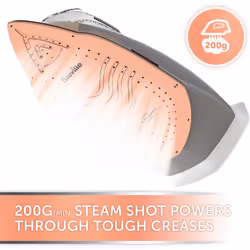 Breville  Steam Iron, 3100 W, 200G Steam Shot, Multi-Directional Diamond Ceramic Soleplate, 400 ml Water Tank, White & Rose Gold