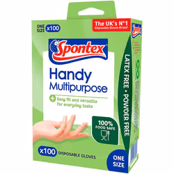 Spontex Multi-Purpose Disposable Gloves - 100 pack