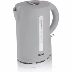 Swan Grey 1.7L Jug Kettle, Lightweight, Cordless Design, 1850-2200W, Rapid and Quiet Boil