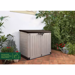 Keter Store-It Out Max Outdoor Plastic Garden Storage Shed, Beige and Brown, 145.5 x 82 x 125 cm (L x H x W)