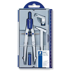 STAEDTLER Noris Club 550 02 School Compass with Centre Wheel Set with Extension Bar, Universal Adapter and Lead Box