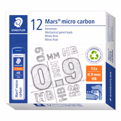 Staedtler Mars Micro Carbon 250 09 0.9mm HB Mechanical Pencil Lead Pack of 12