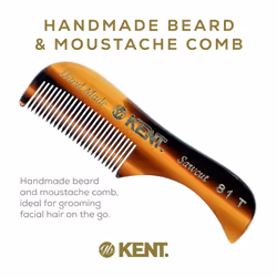 Kent A 81T 2.8"""" Pocket Comb - Fine Tooth Beard & Mustache Comb  Ideal for Travel Grooming Kits. Perfect for Beard Care  Grooming  and Styling.