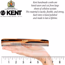 Kent Brushes Handmade Combs Range 6T Medium Size Coarse and Fine Comb for Women