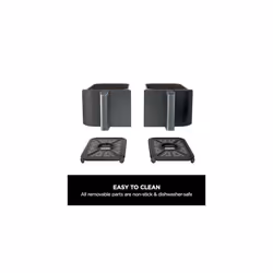 Ninja Foodi MAX Dual Zone Digital Air Fryer, 2 Drawers, 9.5L, 6-in-1, Uses No Oil, Air Fry, Max Crisp, Roast, Bake, Reheat, Dehydrate, Black AF400UK