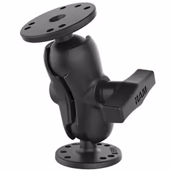 RAM Mounts Universal Double Ball Mount with Two Round Plates, Aluminium, Black
