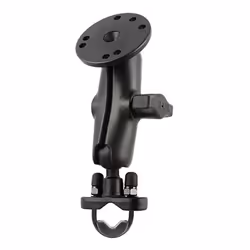 RAM Mounts Handlebar U-Bolt Double Ball Mount with Round Plate, Black, 294.8 g