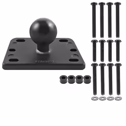 RAM Mounts Centered Reservoir Cover Ball Base, Aluminium, Rubber, Black