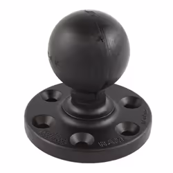 RAM Mounts Large Round Plate with 6-Hole Pattern and Ball, Aluminium, Black