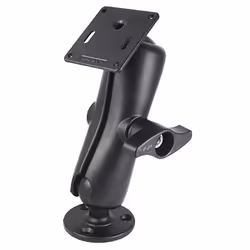 RAM Mounts Double Ball Mount with 75x75mm VESA Plate and Jam Nut, Aluminium, Black