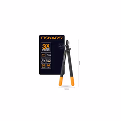 PowerGear Lopper Bypass, Hook Head (M) L74, Hook Head, Non-stick coating, Cutting Diameter : 3.8 cm, Hardened steel, Length: 55 cm, Black/Orange,