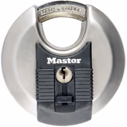 MASTER LOCK Heavy Duty Disc Padlock [Key] [Stainless Steel] [Outdoor] M40EURD - Best Used for Storage Units, Sheds, Garages,  ...