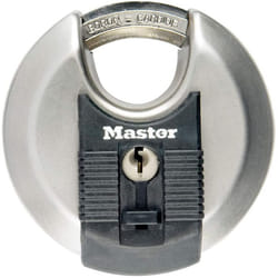 MASTER LOCK Heavy Duty Disc Padlock [Key] [Stainless Steel] [Outdoor] M40EURD - Best Used for Storage Units, Sheds, Garages, Trailers and More