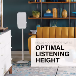 Sanus Wireless Speaker Stand for Sonos Five and Sonos Play:5 - Audio Enhancing Design for Vertical & Horizontal Audio with Built-in Cable Ma