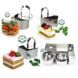 NewlineNY Stainless Steel Dessert Rings (12 Pcs) Round Square Rectangular Appetizers Molded Salads, Cakes Mousse Molding Layering Cake Cutter