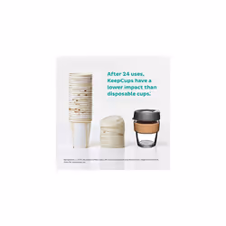 KeepCup, Reusable Glass Cup Brew Cork, Medium 12oz | 340ml, Press