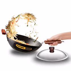 Futura INW30S 3 L Non-Stick Induction Stir Fry Wok Medium Black