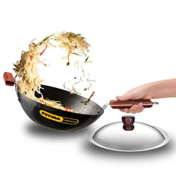 Futura INW30S 3 L Non-Stick Induction Stir Fry Wok  Medium  Black