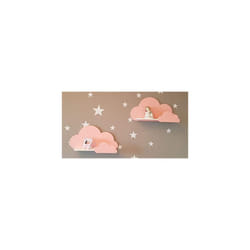 Happy Woody Set of 2 Cloud Wall Shelves for Nursery/Wooden Floating Shelf/Baby Room Decor/Nursery Room Decoration/Kids Room Wall Decor/Gift Set Soft P