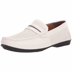 Stacy Adams Men's Corby Slip On Driving Style Loafer  White  8.5