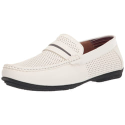 Stacy Adams Men's Corby Slip On Driving Style Loafer  White  8.5