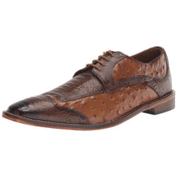 Stacy Adams Men's Fanelli Wingtip Oxford  Tan  10.5 Wide