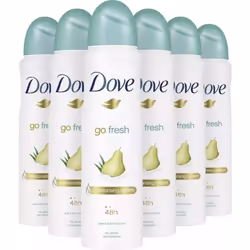 6 X 250ml Dove Pear & Aloe Vera Deodorant Body Spray