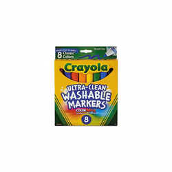 Crayola 587808 Washable Markers Broad Line, 8 Count Classic Colors, Case of 24