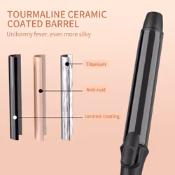 32mm Hair Curling Wand Ceramic Coating Curling Tongs Nano Titanium Hair Curler Iron MCH Heater 60 Mins Auto Shut Off 50-230C Digital Display 360
