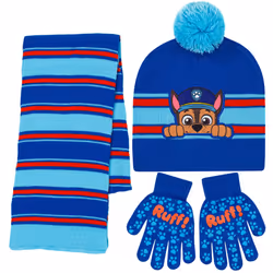 Nickelodeon Paw Patrol Chase Hat Scarf and Glove Set - Szie Boys 4-14