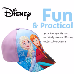 Disney Girls' Frozen Baseball Cap - Princess Elsa and Anna Curved Brim
