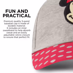 Disney Little Baseball Cap  Minnie Mouse Adjustable Girl Hats for Kids